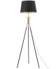 LAMPA STOJĄCA PODŁOGOWA CZARNO-ZŁOTA SZCZOTKOWANA MERINO