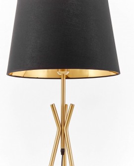 LAMPA STOJĄCA PODŁOGOWA CZARNO-ZŁOTA SZCZOTKOWANA MERINO LUMINA DECO