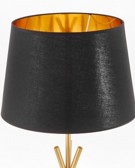 LAMPA STOJĄCA PODŁOGOWA CZARNO-ZŁOTA SZCZOTKOWANA MERINO LUMINA DECO