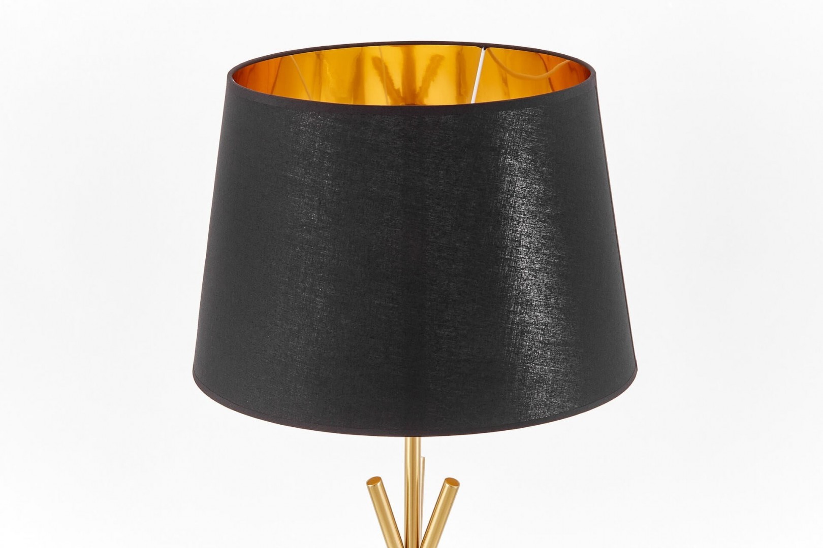 LAMPA STOJĄCA PODŁOGOWA CZARNO-ZŁOTA SZCZOTKOWANA MERINO LUMINA DECO