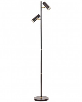 LAMPA STOJĄCA PODŁOGOWA CZARNO-ZŁOTA SZCZOTKOWANA MIRA LUMINA DECO