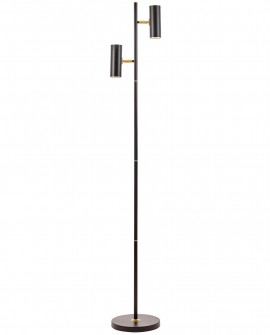 LAMPA STOJĄCA PODŁOGOWA CZARNO-ZŁOTA SZCZOTKOWANA MIRA LUMINA DECO