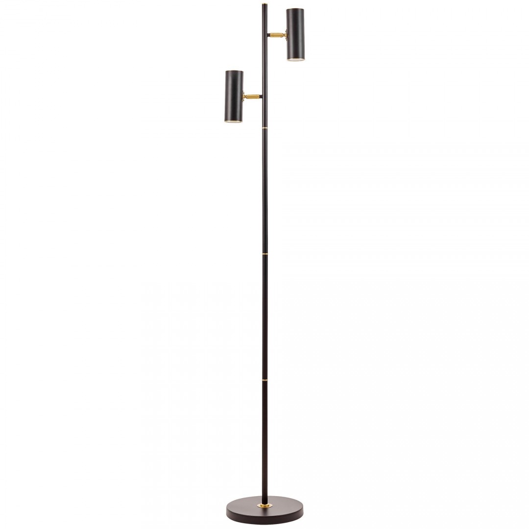 LAMPA STOJĄCA PODŁOGOWA CZARNO-ZŁOTA SZCZOTKOWANA MIRA LUMINA DECO