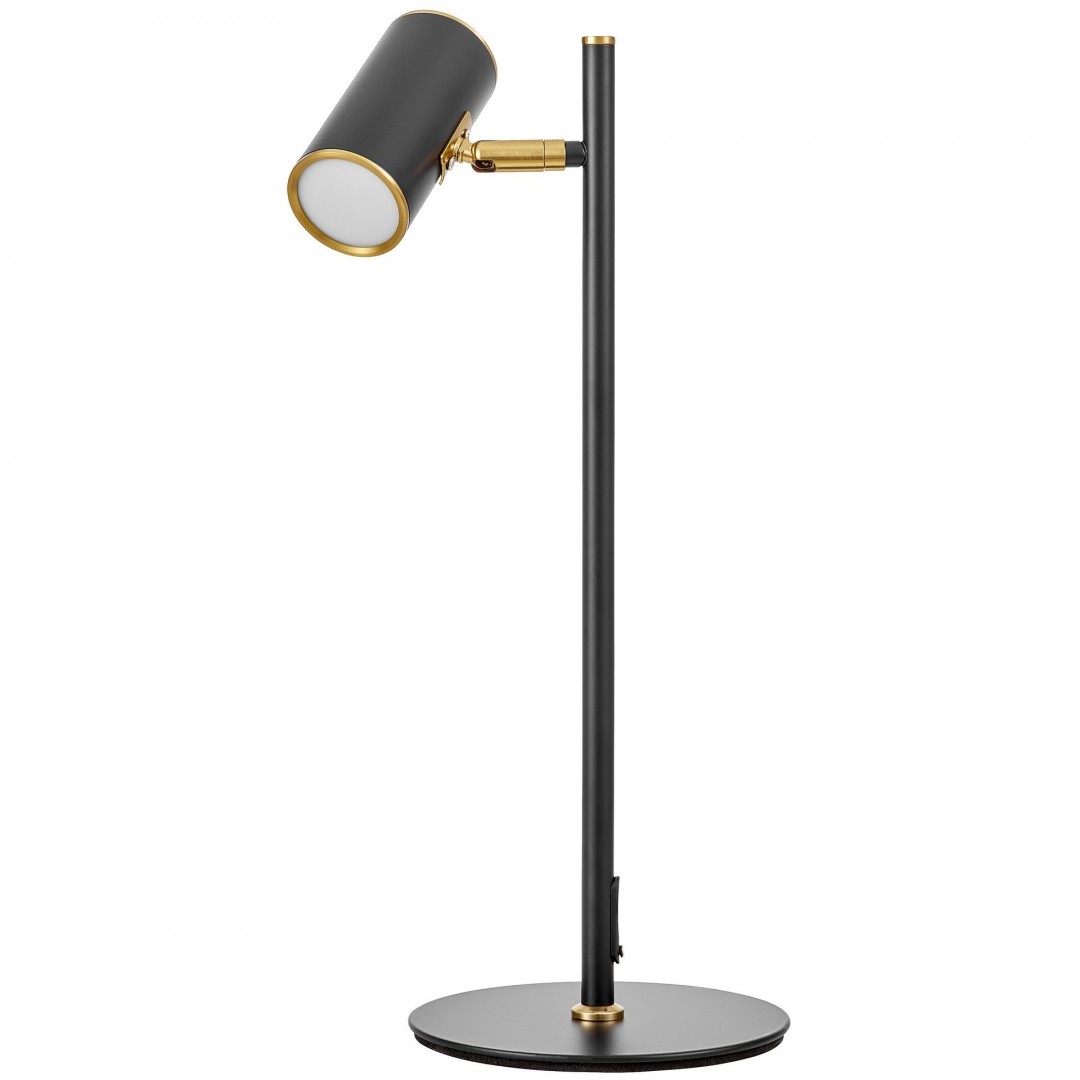 LAMPA BIURKOWA CZARNA-ZŁOTA SZCZOTKOWANA MIRA LUMINA DECO