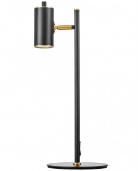 LAMPA BIURKOWA CZARNA-ZŁOTA SZCZOTKOWANA MIRA LUMINA DECO