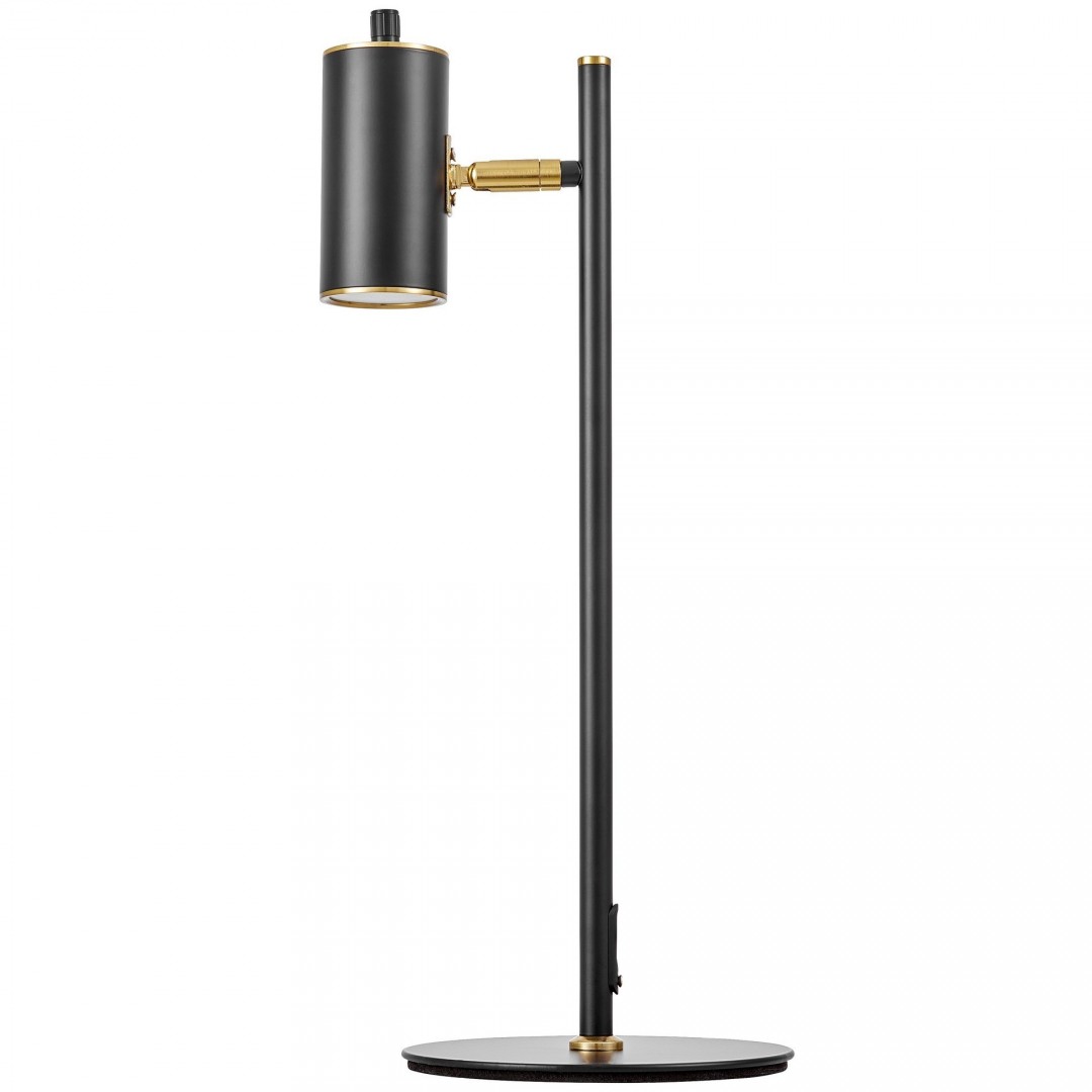 LAMPA BIURKOWA CZARNA-ZŁOTA SZCZOTKOWANA MIRA LUMINA DECO