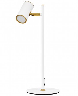 lampa biurkowa biało-złota szczotkowana mira lumina deco