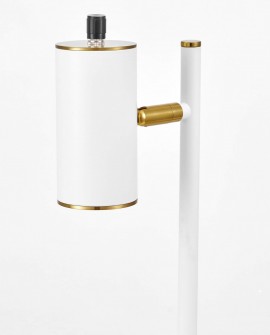 lampa biurkowa biało-złota szczotkowana mira lumina deco