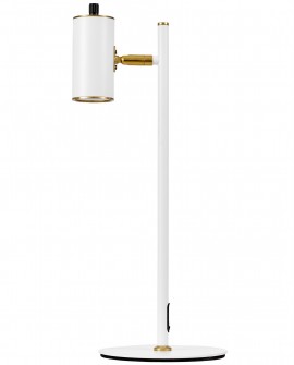 lampa biurkowa biało-złota szczotkowana mira lumina deco