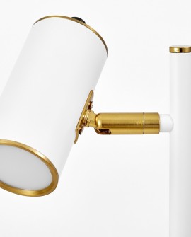 lampa biurkowa biało-złota szczotkowana mira lumina deco