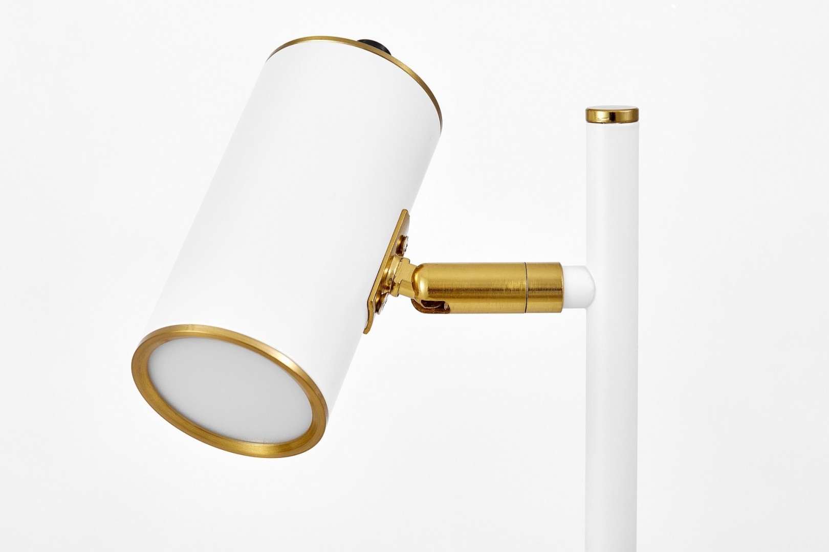 lampa biurkowa mira białe klosze złota podstawa lumina deco