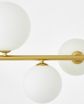 LAMPA WISZĄCA NOWOCZESNA ZŁOTO SZCZOTKOWANE BIAŁA AMADEO W7 LUMINA DECO