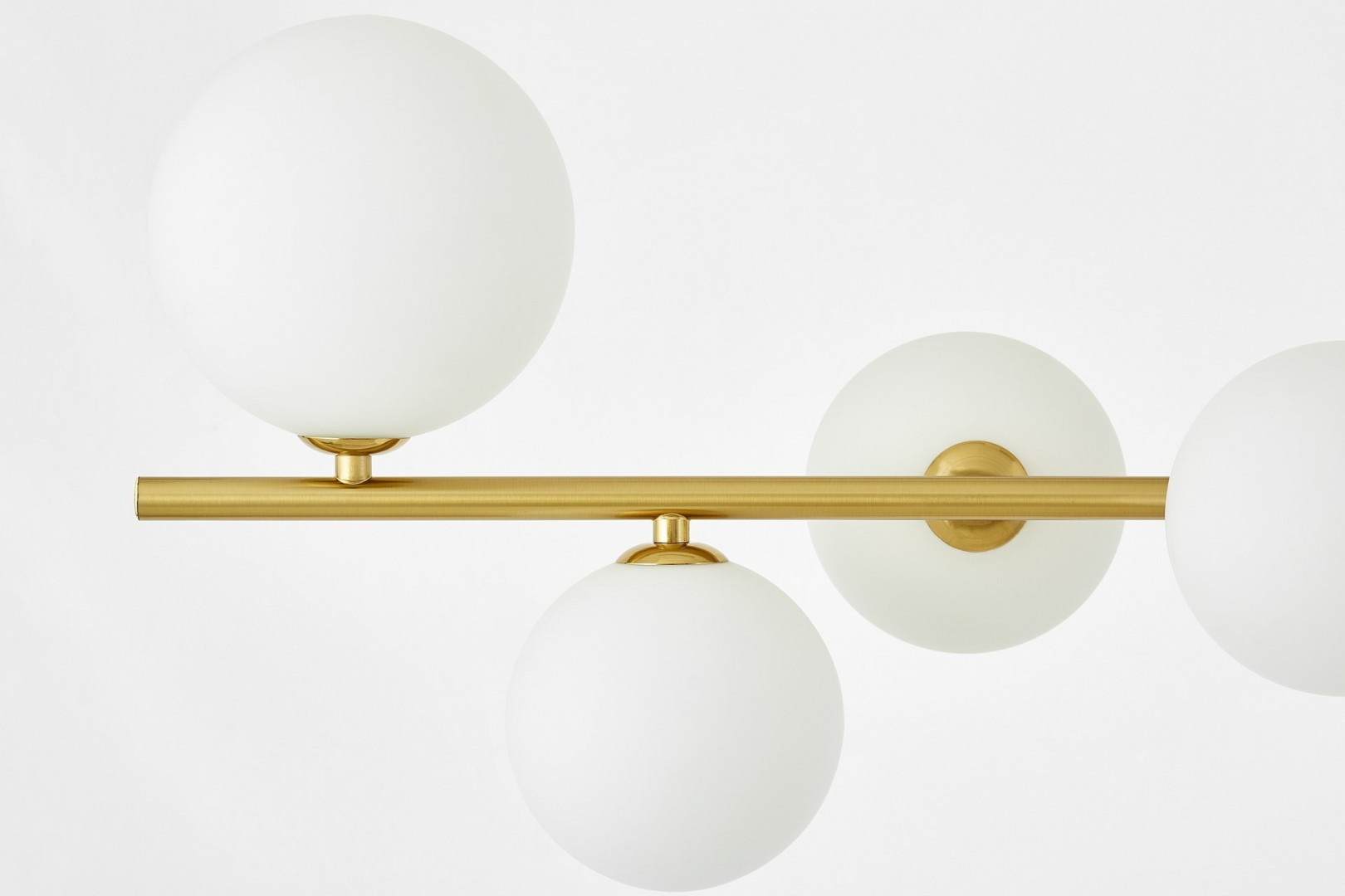 LAMPA WISZĄCA NOWOCZESNA ZŁOTO SZCZOTKOWANE BIAŁA AMADEO W7 LUMINA DECO