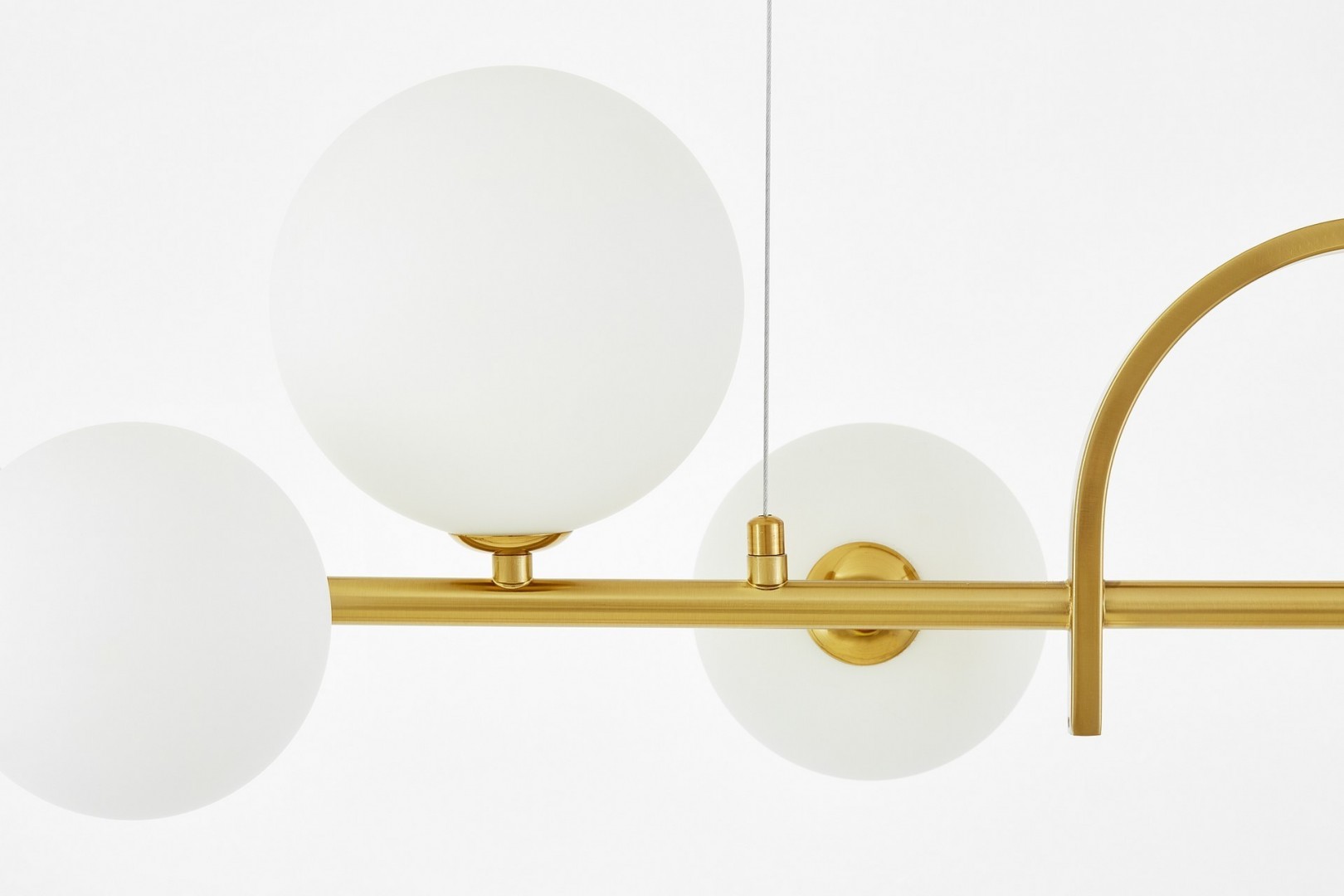 LAMPA WISZĄCA NOWOCZESNA ZŁOTO SZCZOTKOWANE BIAŁA AMADEO W7 LUMINA DECO