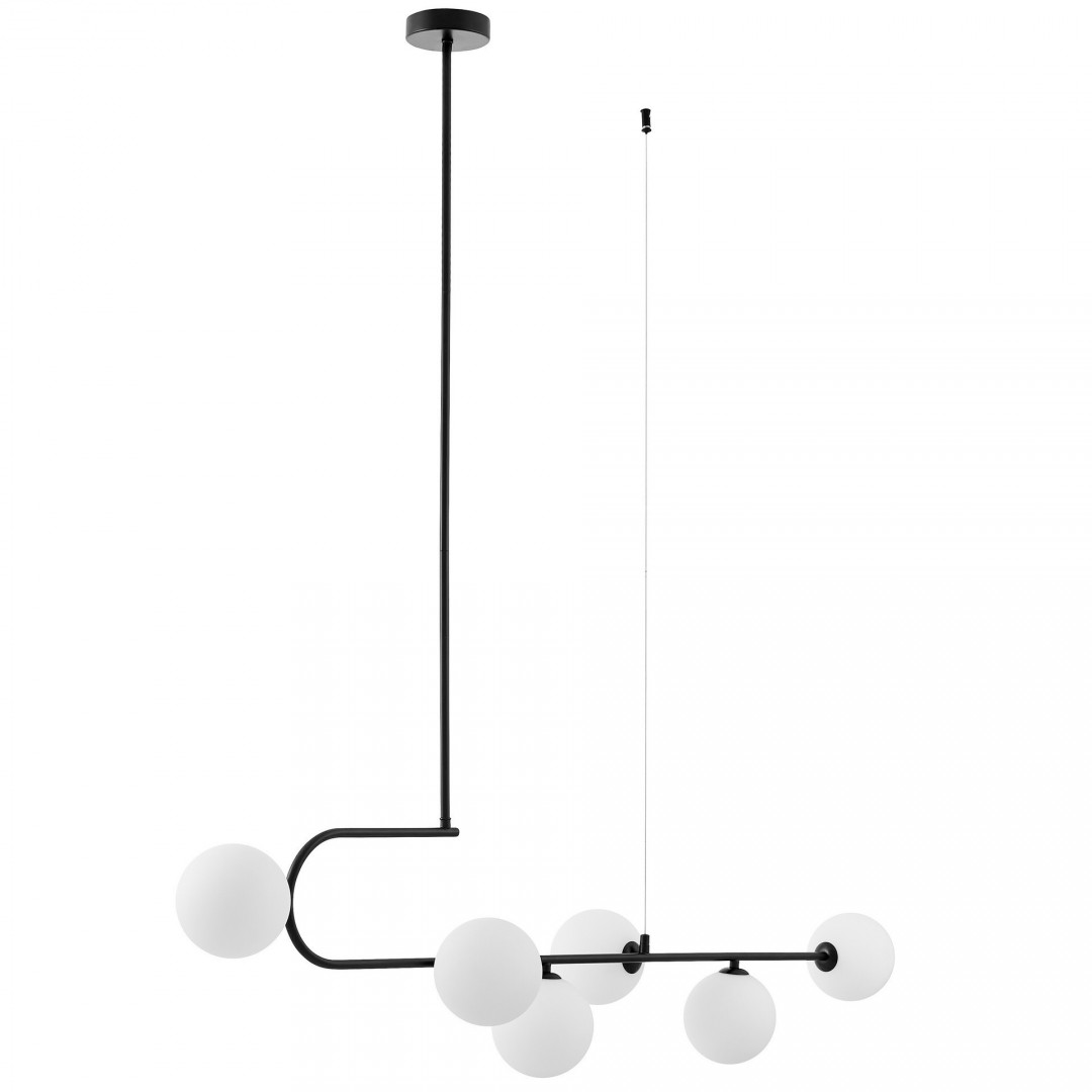 LAMPA WISZĄCA NOWOCZESNA CZARNO-BIAŁA GROSEO W6 LUMINA DECO