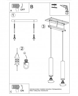 Lampa wisząca LAGOS 2 beżowa Sollux SL.1480