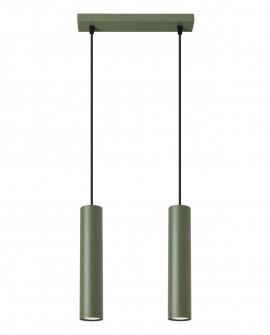 Lampa wisząca LAGOS 2 zielona oliwka Sollux SL.1485