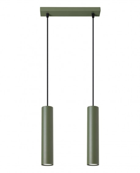 Lampa wisząca LAGOS 2 zielona oliwka Sollux SL.1485