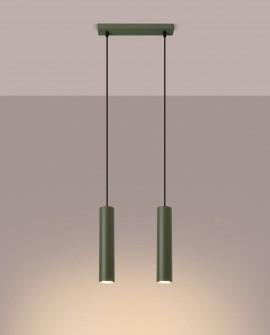 Lampa wisząca LAGOS 2 zielona oliwka Sollux SL.1485