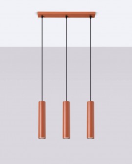 Lampa wisząca LAGOS 3L ochra czerwona Sollux SL.1491