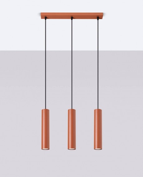 Lampa wisząca LAGOS 3L ochra czerwona Sollux SL.1491