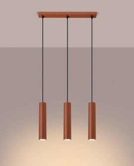 Lampa wisząca LAGOS 3L ochra czerwona Sollux SL.1491