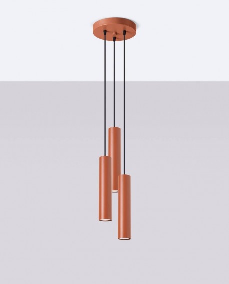 Lampa wisząca LAGOS 3P ochra czerwona Sollux SL.1492