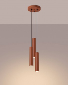 Lampa wisząca LAGOS 3P ochra czerwona Sollux SL.1492
