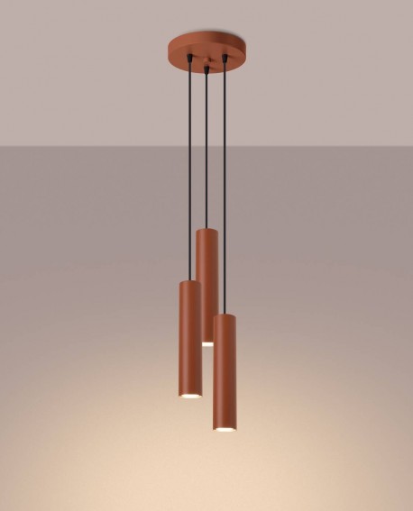 Lampa wisząca LAGOS 3P ochra czerwona Sollux SL.1492
