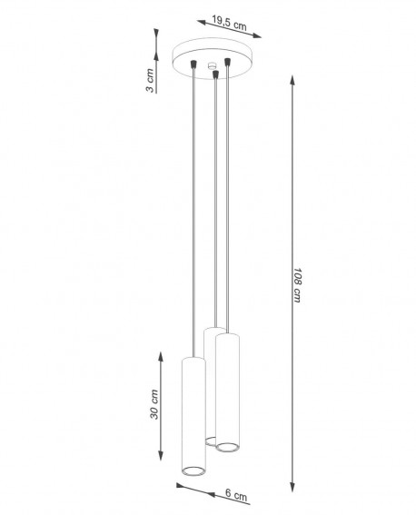 Lampa wisząca LAGOS 3P ochra czerwona Sollux SL.1492