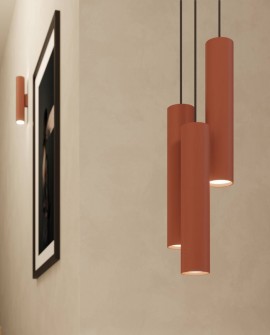 Lampa wisząca LAGOS 3P ochra czerwona Sollux SL.1492