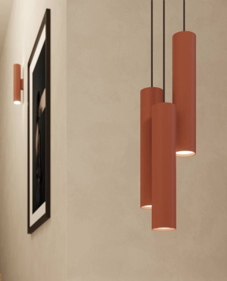 Lampa wisząca LAGOS 3P ochra czerwona Sollux SL.1492