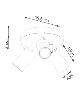 Plafon RING 3P zielony oliwkowy Sollux SL.1503