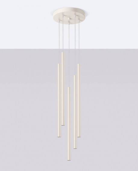 Lampa wisząca PASTELO 5P beżowa Sollux SL.1516