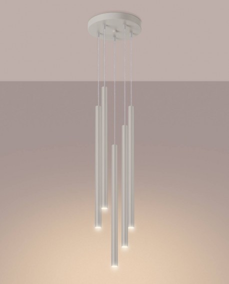 Lampa wisząca PASTELO 5P beżowa Sollux SL.1516