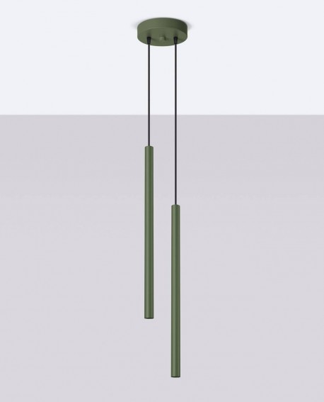Lampa wisząca PASTELO 2 zielona oliwka Sollux SL.1519