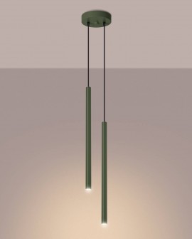 Lampa wisząca PASTELO 2 zielona oliwka Sollux SL.1519