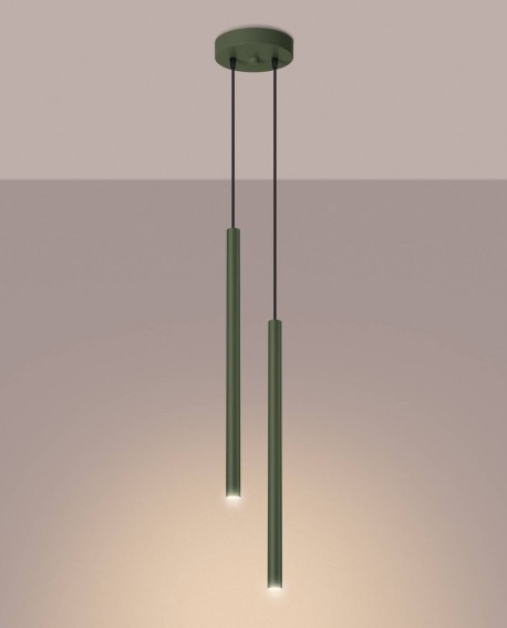 Lampa wisząca PASTELO 2 zielona oliwka Sollux SL.1519