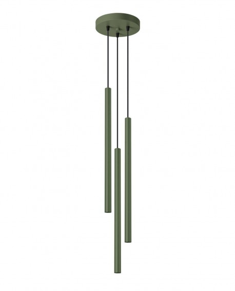 Lampa wisząca PASTELO 3 zielona oliwka Sollux SL.1520