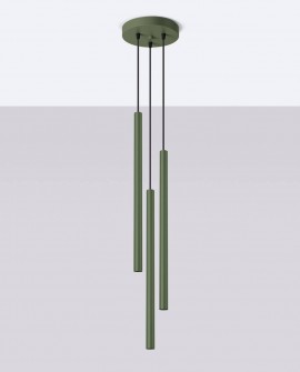 Lampa wisząca PASTELO 3 zielona oliwka Sollux SL.1520