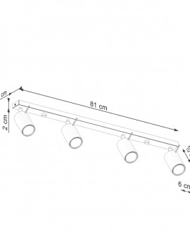 Plafon RING 4L ochra czerwona Sollux SL.1510