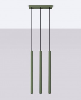 Lampa wisząca PASTELO 3P zielona oliwka Sollux SL.1521
