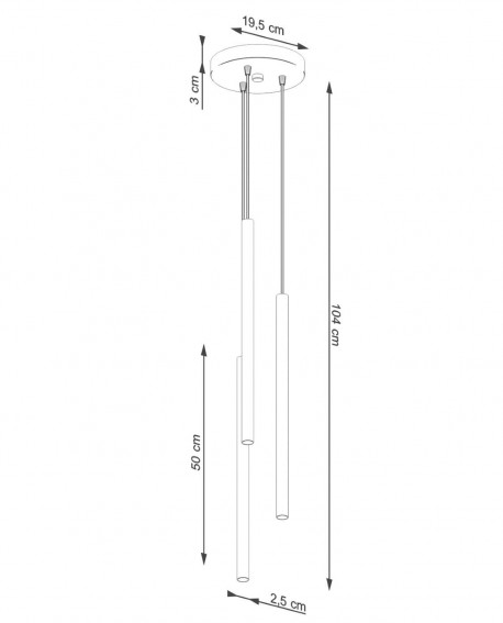 Lampa wisząca PASTELO 3P zielona oliwka Sollux SL.1521