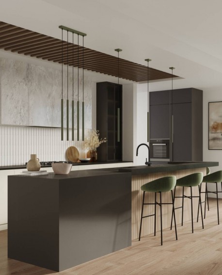 Lampa wisząca PASTELO 3P zielona oliwka Sollux SL.1521