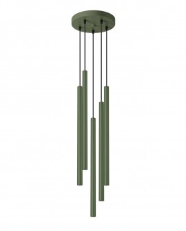 Lampa wisząca PASTELO 5P zielona oliwka Sollux SL.1522