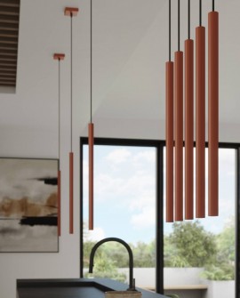 Lampa wisząca PASTELO 1 ochra czerwona Sollux SL.1524