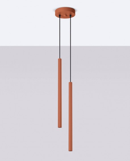 Lampa wisząca PASTELO 2 ochra czerwona Sollux SL.1525