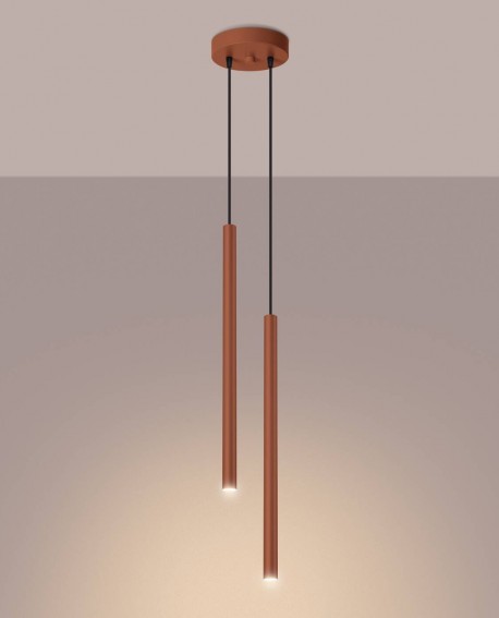 Lampa wisząca PASTELO 2 ochra czerwona Sollux SL.1525