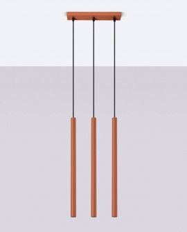 Lampa wisząca PASTELO 3 ochra czerwona Sollux SL.1526