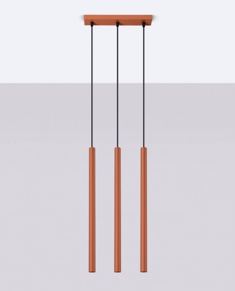 Lampa wisząca PASTELO 3 ochra czerwona Sollux SL.1526